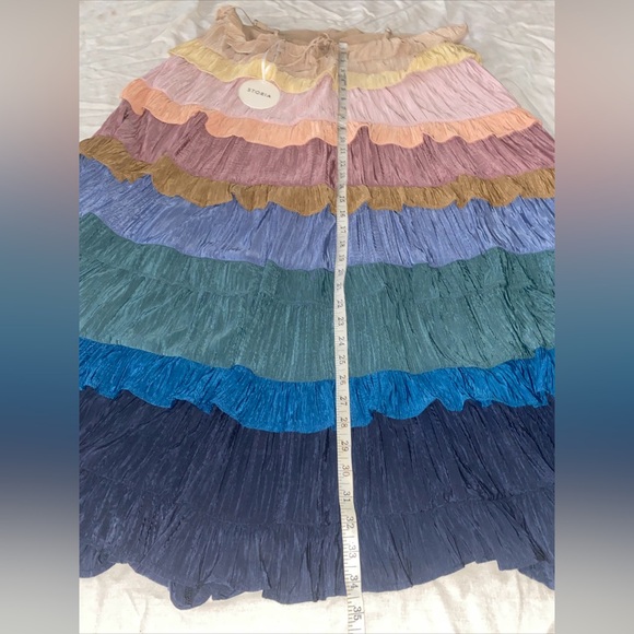NWT Storia Tiered Rainbow Midi Dress Women’s Size XL New - Picture 9 of 11